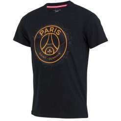 Koszulka męska PSG. Czarne t-shirty sportowe męskie PSG, l, z bawełny, bez ramiączek, do piłki nożnej. Za 129.99 zł.