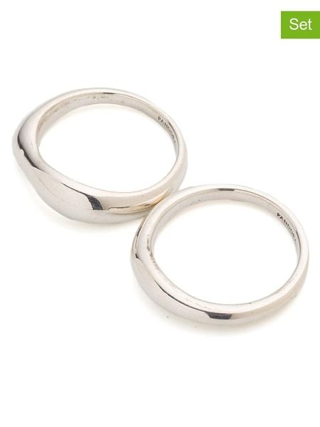 Pandora Srebrne pierścionki (2 szt.) rozmiar: 58. Szare pierścionki damskie Pandora, srebrne. Za 347.99 zł.