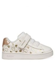 Geox Sneakersy B Eclyper Girl B455MA 0BCKC C1R2L Biały. Białe buty sportowe dziewczęce Geox, bez wzorów, ze skóry, bez zapięcia. Za 179.99 zł.