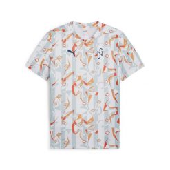 Koszulka piłkarska PUMA x NEYMAR JR Creativity PUMA White Hot Heat Orange. Białe t-shirty sportowe męskie Puma, xl, bez ramiączek, do piłki nożnej. Za 119.99 zł.