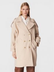 Ba&sh Płaszcz wełniany Monteau Tonio 1H22TONI Beżowy Oversize. Brązowe płaszcze damskie Ba&sh, na zimę, xs, bez wzorów, z wełny. Za 2,279.00 zł.