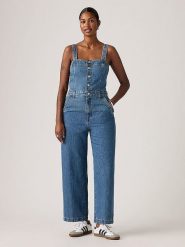Levi's Kombinezon dżinsowy "Drea" w kolorze niebieskim rozmiar: XS. Niebieskie kombinezony damskie Levi's, s, bez wzorów, z bawełny, bez kołnierzyka, bez ramiączek. Za 161.07 zł.