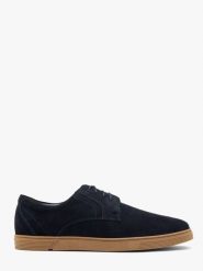 Granatowe półbuty męskie w stylu casual BARNEY. Niebieskie półbuty męskie Ryłko, ze skóry, bez zapięcia. W wyprzedaży za 299.99 zł.