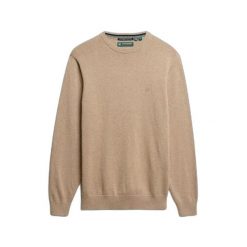 Sweter bawełnowy Superdry Essentials. Niebieskie swetry męskie Superdry., na zimę, m, bez wzorów, z bawełny, bez kołnierzyka. Za 282.75 zł.
