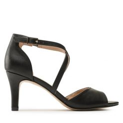 Sandały Clara Barson. Czarne sandały damskie Clara Barson, bez wzorów, bez obcasa, na szpilce. Za 129.99 zł.
