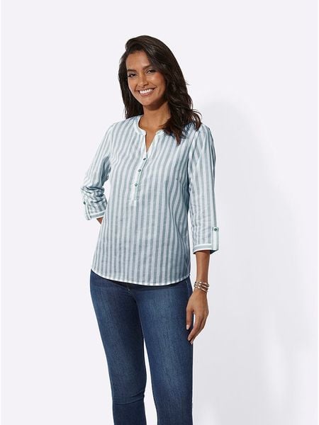 WITT WEIDEN Bluzka w kolorze biało-zielonym rozmiar: 46. Białe bluzki damskie WITT WEIDEN, bez wzorów, z bawełny, bez kołnierzyka, bez ramiączek. Za 48.39 zł.