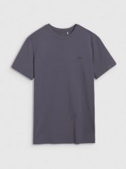 4F T-shirt regular gładki męski - szary XL. Szare t-shirty męskie 4f, m, bez wzorów, z bawełny, bez kołnierzyka. Za 59.99 zł.