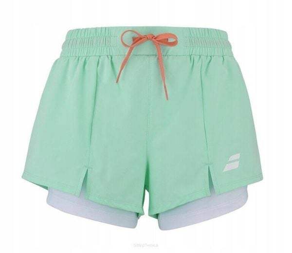 Spodenki do padla damskie Babolat Padel Short Perf. Zielone spodenki sportowe damskie BABOLAT, bez wzorów, z elastanu, eleganckie. Za 179.99 zł.