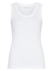 MOSS COPENHAGEN Top w kolorze białym rozmiar: XS/S. Białe topy damskie MOSS COPENHAGEN, s, bez wzorów, bez kołnierzyka. Za 104.95 zł.