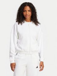Adidas Bluza Essentials Contemporary Logo JD9966 Biały Loose Fit. Białe bluzy bez kaptura damskie Adidas, l, z bawełny. Za 169.99 zł.