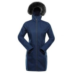 Płaszcz damski Alpine Pro Ibora. Niebieskie płaszcze damskie Alpine Pro, m, z aplikacjami, z futra. Za 722.90 zł.