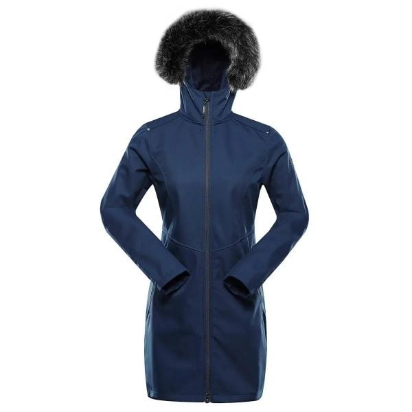 Płaszcz damski Alpine Pro Ibora. Niebieskie płaszcze damskie Alpine Pro, m, z aplikacjami, z futra. Za 722.90 zł.