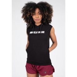Virginia Bluza z kapturem bez rękawów - Czarny. Czarne bluzy sportowe damskie GORILLA WEAR, bez wzorów, bez ramiączek, z kapturem. Za 190.00 zł.