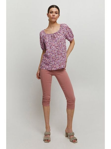 B.young Koszulka w kolorze fioletowym rozmiar: 36. Różowe bluzki damskie b.young, s, bez wzorów, z wiskozy, bez kołnierzyka. Za 53.04 zł.