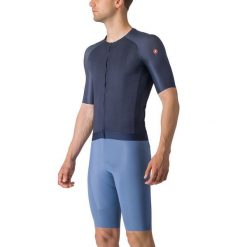 Koszulka rowerowa męska Castelli Aero Race 7.0. Niebieskie t-shirty sportowe męskie Castelli, m, z elastanu, bez ramiączek, rowerowe. Za 534.10 zł.