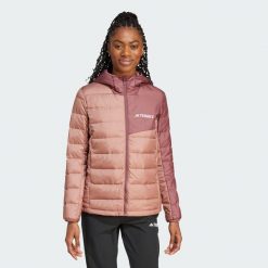 Kurtka Terrex Multi Light Down Hooded. Czarne kurtki damskie Adidas, l, bez wzorów, z materiału, z kapturem. W wyprzedaży za 349.50 zł.