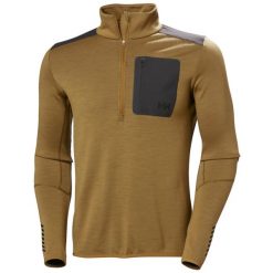 Bluza 1/2 zip Helly Hansen Lifa Merino. Brązowe bluzy bez kaptura męskie Helly Hansen, m. Za 638.50 zł.