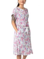Timezone Sukienka w kolorze biało-różowym rozmiar: XL. Białe sukienki damskie Timezone, xl, bez wzorów, z wiskozy, bez kołnierzyka, bez ramiączek, midi. Za 135.95 zł.