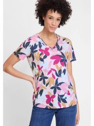 Olsen Koszulka ze wzorem rozmiar: 40. Bluzki damskie Olsen, bez wzorów, z bawełny, bez kołnierzyka, bez ramiączek. Za 52.99 zł.