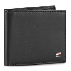 Portfel Tommy Hilfiger. Czarne portfele męskie Tommy Hilfiger, bez wzorów. Za 199.99 zł.