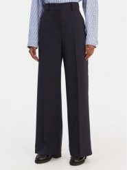 Weekend Max Mara Spodnie palazzo Visivo 2615131041 Granatowy Relaxed Fit. Niebieskie spodnie materiałowe damskie Weekend Max Mara, bez wzorów, z materiału. Za 939.99 zł.