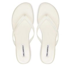 Japonki KARL LAGERFELD. Białe klapki damskie Karl Lagerfeld, bez wzorów, bez obcasa. Za 421.99 zł.