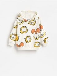 Bluza GARFIELD - złamana biel. Bluzy i bluzki niemowlęce Reserved, bez wzorów, z bawełny, bez ramiączek, bez kaptura. Za 59.99 zł.