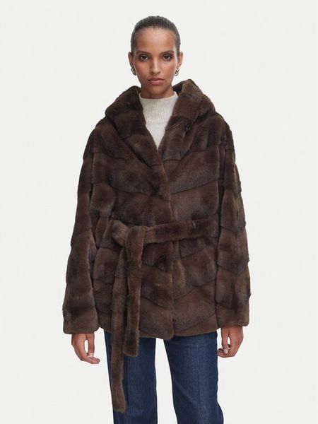 Rinascimento Futro CFC0127050003 Brązowy ciemny Relaxed Fit. Brązowe futra damskie RINASCIMENTO, xl. Za 1,049.00 zł.