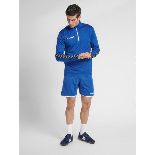 Bluza Hummel demi-zip hmlAUTHENTIC. Niebieskie bluzy bez kaptura męskie HUMMEL, l, z materiału. Za 160.00 zł.