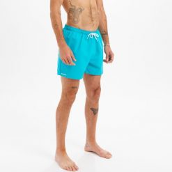 Spodenki surfingowe męskie Olaian Hendaia NT. Niebieskie kąpielówki męskie OLAIAN, m, bez wzorów, z materiału. Za 19.99 zł.