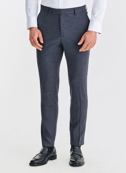 PAKO LORENTE – Granatowe spodnie garniturowe. Spodnie wizytowe męskie Pako Lorente, z elastanu. Za 599.99 zł.