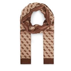 Szal Guess. Brązowe szaliki i kominy damskie Guess, z aplikacjami. Za 199.99 zł.