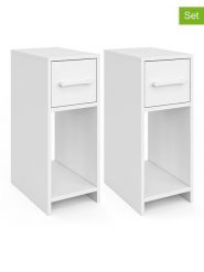 IDOMYA Essentials Stoliki nocne (2 szt.) "Uma" w kolorze białym - 20 x 49,5 x 30 cm rozmiar: onesize. Białe koszule nocne damskie IDOMYA Essentials, bez wzorów, z materiału. Za 173.99 zł.