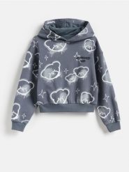 Bluza z kapturem - ciemnoszary. Szare bluzki sportowe damskie Reserved, z bawełny, bez kołnierzyka, bez ramiączek. Za 55.99 zł.