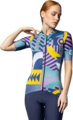 Koszulka rowerowa damska Alé Cycling PR-E Games. Niebieskie bluzki sportowe damskie ALÉ CYCLING, m, z elastanu, bez kołnierzyka, bez ramiączek. Za 499.80 zł.