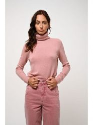 AUTHENTIC CASHMERE Kaszmirowy golf "Bise" w kolorze jasnoróżowym rozmiar: M. Różowe golfy damskie AUTHENTIC CASHMERE, m, bez wzorów, z kaszmiru, bez ramiączek. Za 263.53 zł.