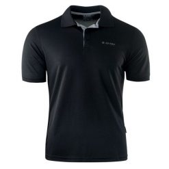 Koszulka polo męska Hi-Tec Site - czarna, Rozmiar L. Czarne koszulki polo męskie Hi-tec, l, bez wzorów, z poliesteru, bez ramiączek. Za 59.99 zł.