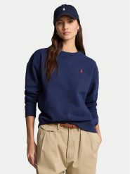 Polo Ralph Lauren Bluza 211943006002 Granatowy Relaxed Fit. Niebieskie bluzy bez kaptura damskie Polo Ralph Lauren, l, z bawełny. Za 469.99 zł.