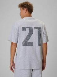 4F Regular Size: T-shirt loose z nadrukiem 4F | Tomasz Fornal - szary L. Szare t-shirty męskie 4f, l, z aplikacjami, z bawełny, bez kołnierzyka. Za 99.99 zł.