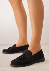 Czarne Mokasyny VICES ze Skórzaną Wkładką i Frędzlami Leuconisse. Czarne mokasyny damskie Born2be, z jeansu. Za 89.99 zł.