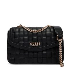 Torebka Guess. Czarne listonoszki damskie Guess, z aplikacjami, bez dodatków. Za 679.99 zł.