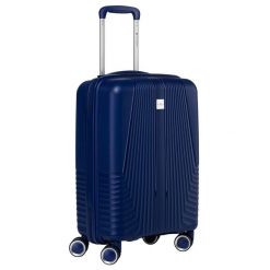 Kabinowa, granatowa walizka podróżna z teleskopowym uchwytem Peterson PTN PP-09-W. Walizki Peterson, bez wzorów. Za 154.99 zł.