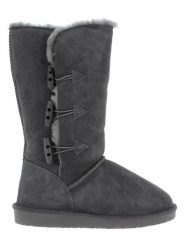 NICEBAY Skórzane kozaki zimowe "Meander" w kolorze ciemnoszarym rozmiar: 37. Szare kozaki damskie Nicebay, z materiału, bez obcasa. Za 304.99 zł.