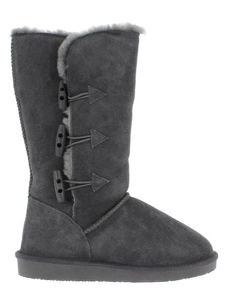 NICEBAY Skórzane kozaki zimowe "Meander" w kolorze ciemnoszarym rozmiar: 37. Szare kozaki damskie Nicebay, z materiału, bez obcasa. Za 304.99 zł.