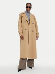 Weekend Max Mara Płaszcz wełniany Natale 2425016021 Beżowy Regular Fit. Brązowe płaszcze damskie Weekend Max Mara, na zimę, bez wzorów, z wełny. Za 2,969.00 zł.