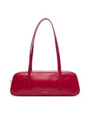Calvin Klein Torebka Foil Logo Glossy Bauletto LV04F3638G Czerwony. Czerwone torebki klasyczne damskie CALVIN KLEIN, bez wzorów, ze skóry, bez dodatków. Za 489.99 zł.