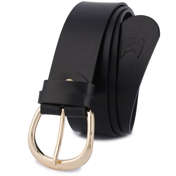 Pasek skórzany BELTIMORE r.110-125 cm D83 czarny. Czarne paski damskie bez wzorów. Za 49.90 zł.