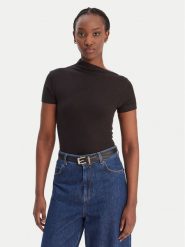 Guess Bluzka W6RP16 KD012 Czarny Regular Fit. Czarne bluzki damskie Guess, l, z aplikacjami, z syntetyku, bez ramiączek. Za 219.99 zł.