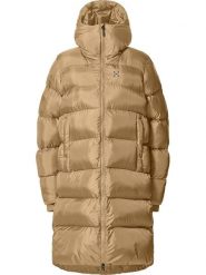 Haglöfs Płaszcz pikowany "Long Mimic III" w kolorze karmelowym rozmiar: S. Brązowe płaszcze damskie Haglöfs, s, bez wzorów, z materiału. Za 717.96 zł.