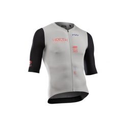 Koszulka rowerowa NORTHWAVE Extreme Evo Jersey UPF50 Slim jasny szary. Szare t-shirty sportowe męskie Northwave, l, bez wzorów, z jersey, bez ramiączek. Za 315.00 zł.
